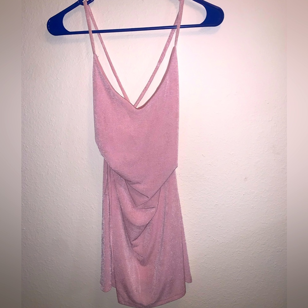 Pink sparkly backless dress size small